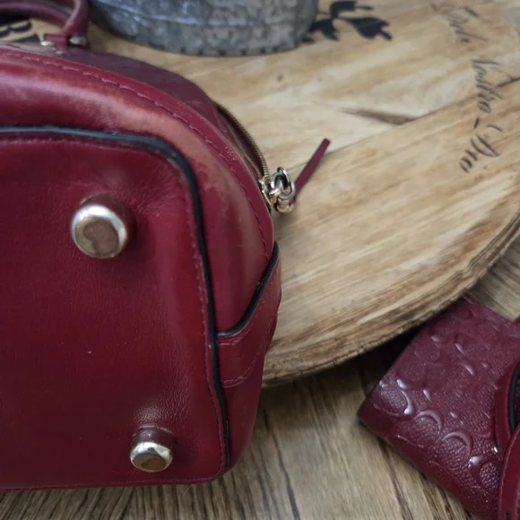 Coach Red Handbag and Wallet Set - Picture 5 of 11